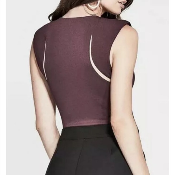 New Guess Marciano Amelia Mesh Sheer Inset Bodysuit Top 0 XS - Picture 5 of 6
